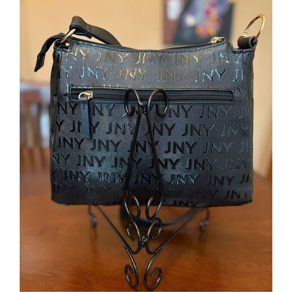 JONES NEW YORK - NWOT "Mabel" Signature Faux Leather Crossbody/Gold Chain Detail - Picture 10 of 15